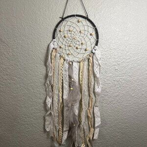 Eco friendly natural hand-crafted macrame windchime dreamcatcher wall hanging
